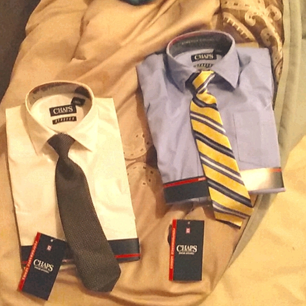2 chaps stretch collared shirts size 5 for boys